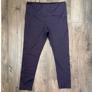 Tuff Athletics Women's Purple Heathered‎ Athletic Leggings Pockets Size XL
